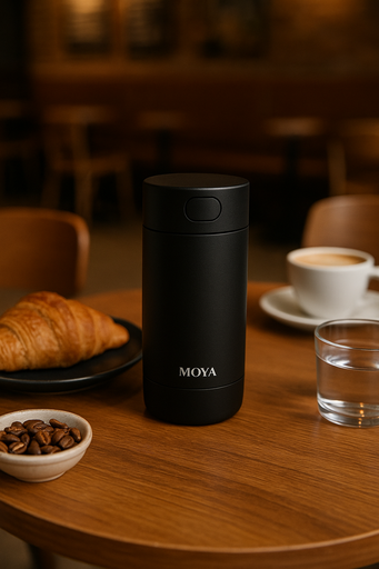 Moya - "Ripple" 240ml Travel Coffee Mug Black