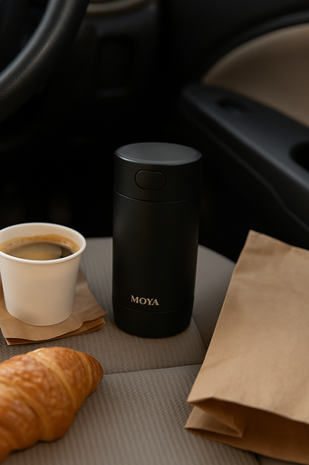Moya - "Surf" 350ml Travel Coffee Mug Black