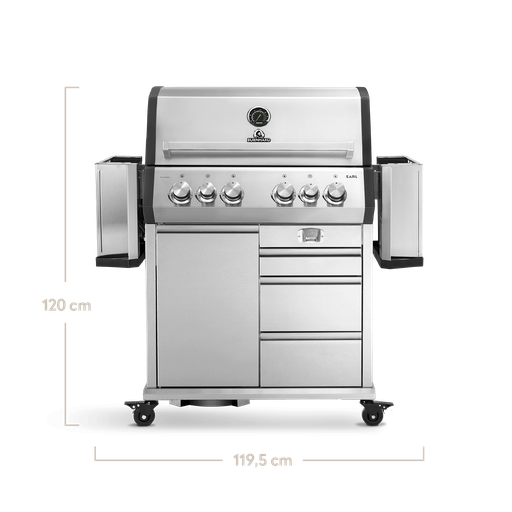 Burnhard - Big EARL - 4-Burner Premium Gas Grill 2025 Stainless Steel with Stainless Steel Grill Grate