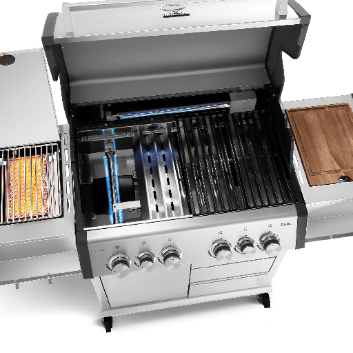 Burnhard - Big EARL - 4-Burner Premium-Gas Grill 2025 with Stainless Steel with Cast Iron Grill Grate