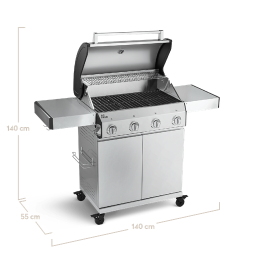 Burnhard - Big FRED - 4-Burner Gas Grill Basic - Series 3 Stainless Steel with Stainless Steel Grate