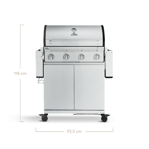 Burnhard - Big FRED - 4-Burner Gas Grill Basic - Series 3 Stainless Steel with Stainless Steel Grate