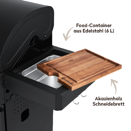 Burnhard - Big FRED - 4-Burner Gas Grill Deluxe Black Edition - Series 3 with Cast Iron Grate