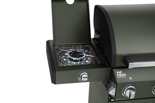 Burnhard - Big FRED - Deluxe Gas Grill 4-Burner Green Edition - Stainless Steel Grates
