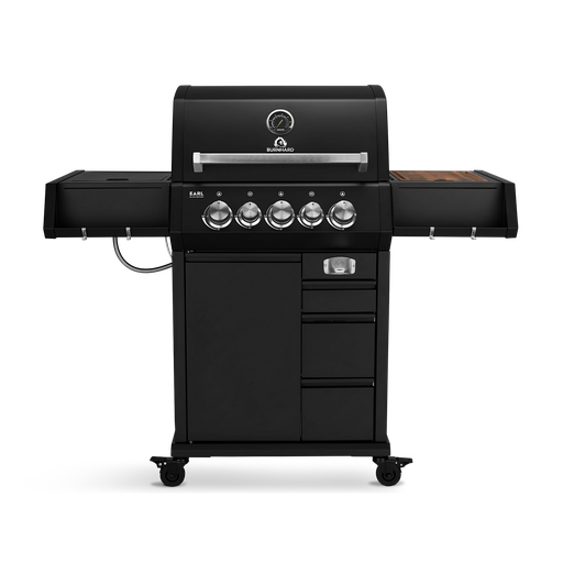 Burnhard - EARL - 3-Burner Premium-Gas Grill 2025 Stainless Steel with Cast Iron Grill Grate