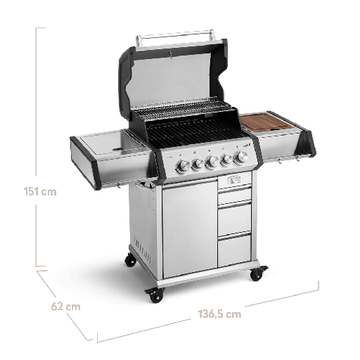 Burnhard - EARL - 3-Burner Premium-Gas Grill Black Edition 2025 with Stainless Steel Grill Grate