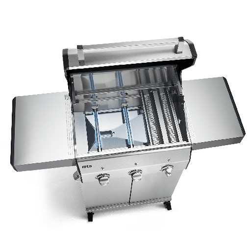 Burnhard - FRED - 3-Burner Gas Grill Basic Edition - Series 3 Stainless Steel with Cast Iron Grate