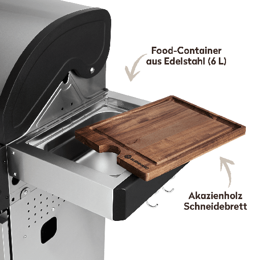 Burnhard - FRED - 3-Burner Gas Grill Deluxe Stainless Steel - Series 3 with Cast Iron Grate