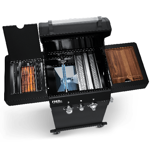 Burnhard - FRED Jr. - 2-Burner Gas Grill Deluxe Black Edition - Series 3 with Stainless Steel Grate
