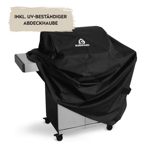 Burnhard - Fat FRED - 6-Burner Gas Grill Deluxe Black Edition - Series 3 with Cast Iron Grate