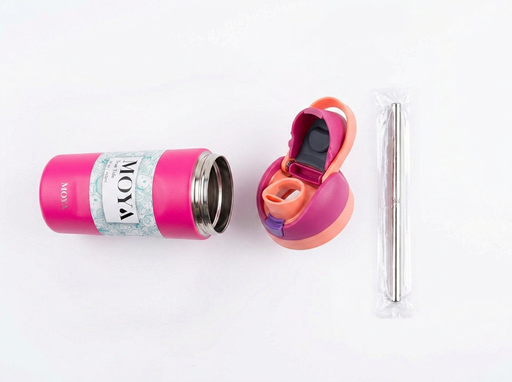 Moya - "True Tide" 16oz Insulated Sustainable Water Bottle Hot Pink