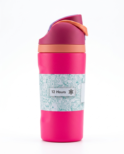 Moya - "True Tide" 16oz Insulated Sustainable Water Bottle Hot Pink