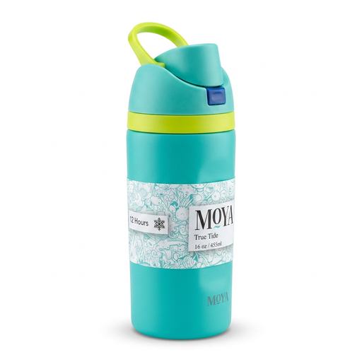 Moya - "True Tide" 16oz Insulated Sustainable Water Bottle Electric Blue