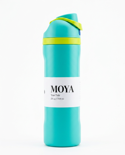 Moya - "True Tide" 24oz Insulated Sustainable Water Bottle Electric Blue