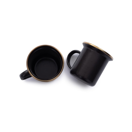 Barebones - Enamel Espresso Cup Charcoal - set of 2 -DISCONTINUED