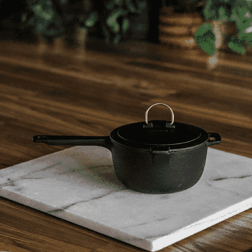 Barebones - Enamel Lined Cast Iron Saucepan - Vintage White
