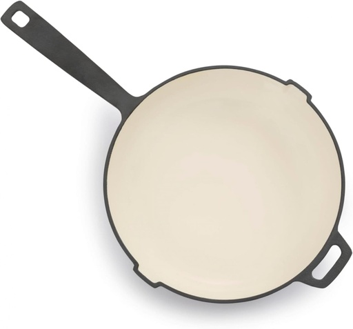 Barebones - Enamel Lined Cast Iron Skillet - 10 in - Vintage White