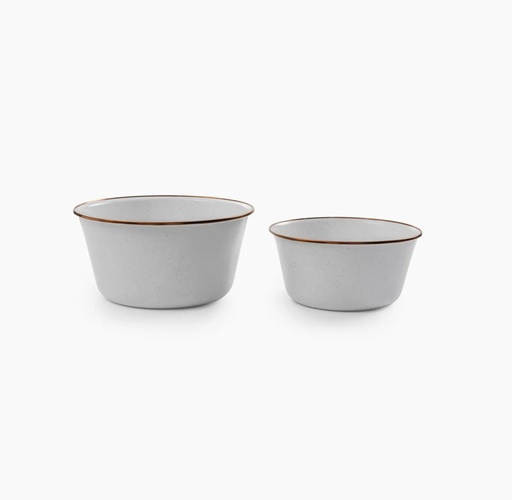 Barebones - Enamel Mixing Bowl Set of 2 Eggshell