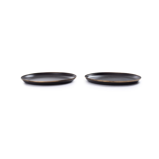 Barebones - Enamel Plate Charcoal - set of 2 -DISCONTINUED
