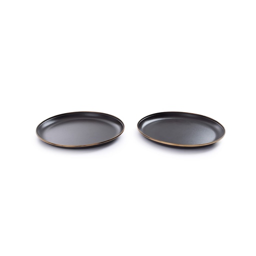 Barebones - Enamel Plate Charcoal - set of 2 -DISCONTINUED