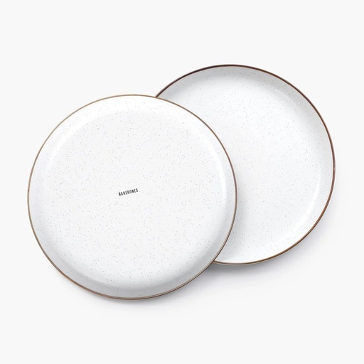 Barebones - Enamel Plate Eggshell - set of 2 -DISCONTINUED