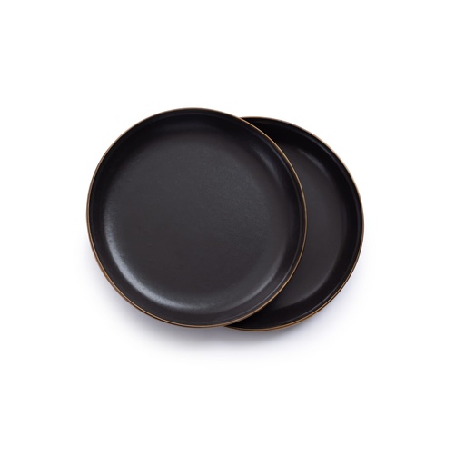 Barebones - Enamel Salad Plate Charcoal - set of 2 -DISCONTINUED