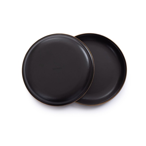 Barebones - Enamel Salad Plate Charcoal - set of 2 -DISCONTINUED