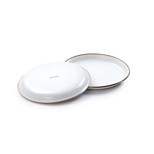 Barebones - Enamel Salad Plate Eggshell - set of 2 -DISCONTINUED