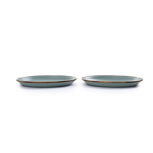 Barebones - Enamel Salad Plate Green- set of 2 -DISCONTINUED