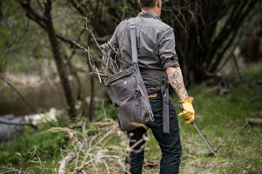 Barebones - Gathering Bag/waxed canvas (Slate Gray)