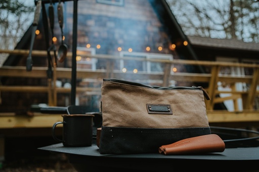 Barebones - Neelum Small Zipper Pouch (Khaki) -DISCONTINUED