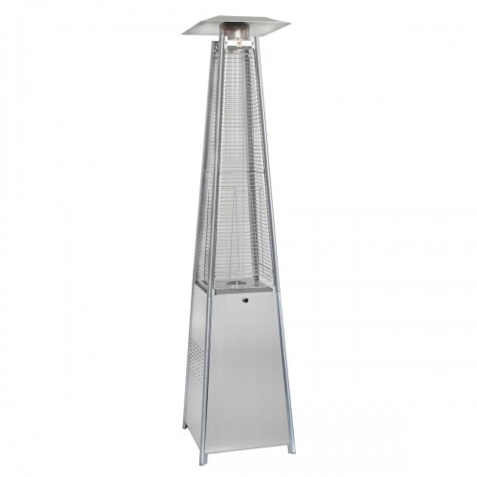 Pure Heat - Pyramid Style Gas Patio Heater In Stainless Steel with wheels