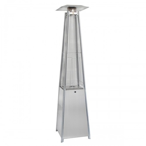 Pure Heat - Pyramid Style Gas Patio Heater In Stainless Steel with wheels