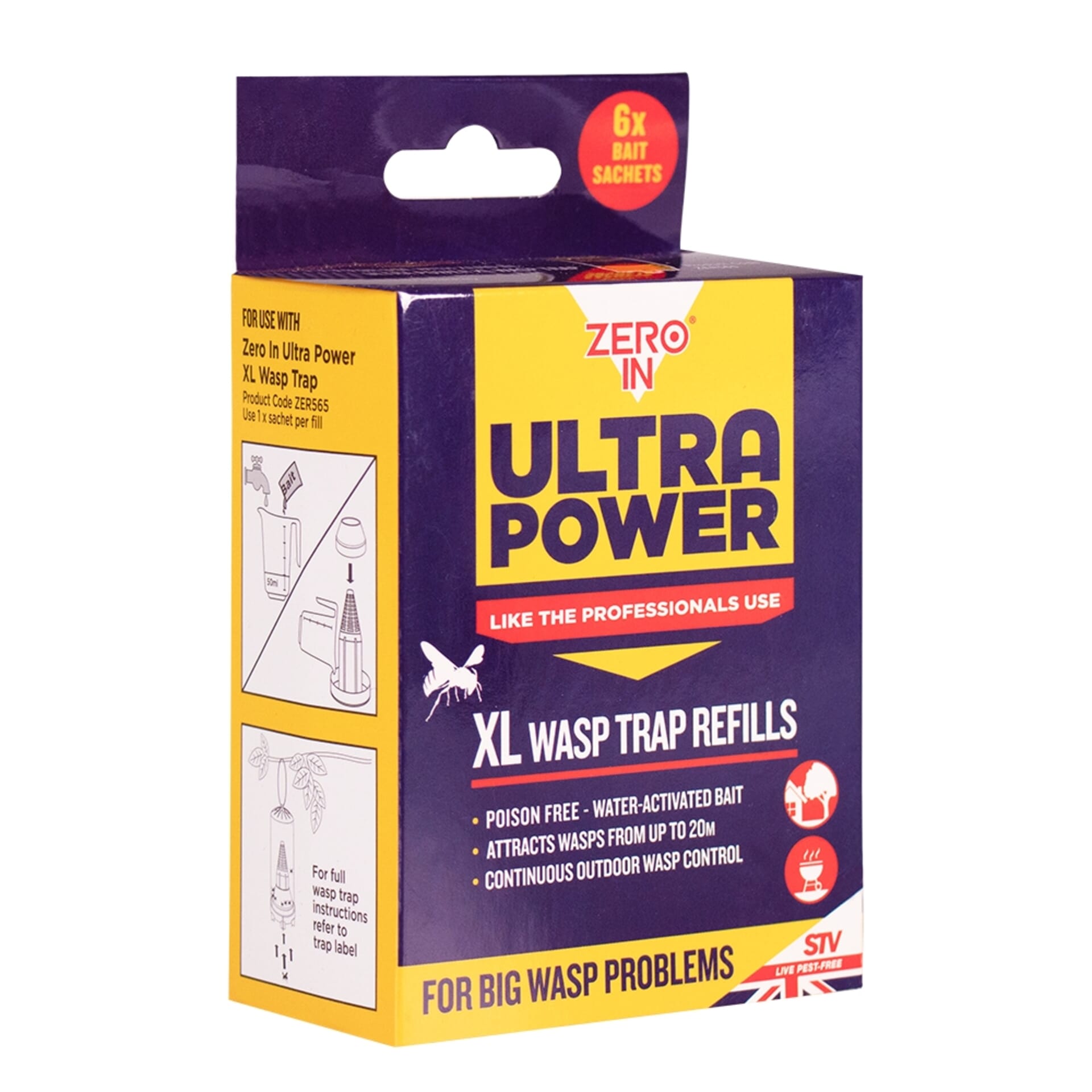 STV - XL Wasp Trap Refill Sachet - 4g x 6