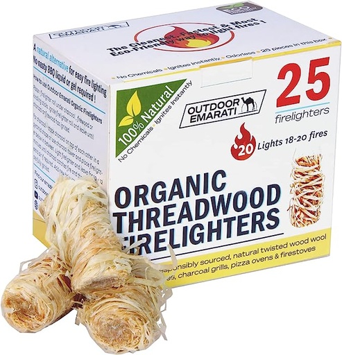 Outdoor Emarati - Organic Natural Threadwood Firestarters 25 pcs Box