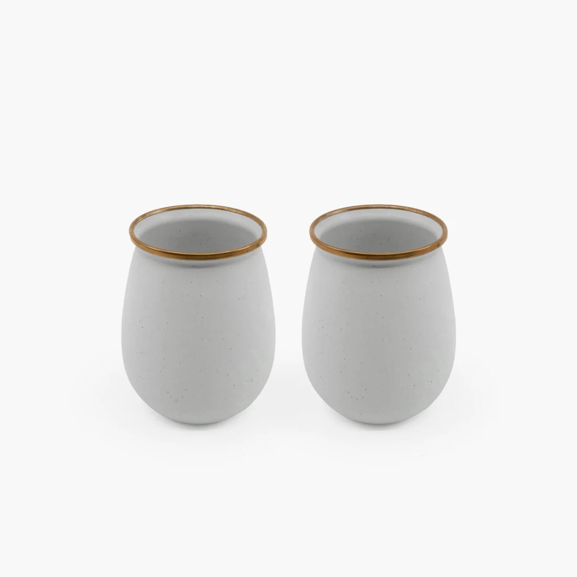 Barebones - Enamel Tumbler Eggshell - set of 2 -DISCONTINUED