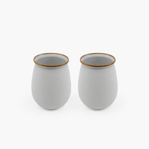 Barebones - Enamel Tumbler Eggshell - set of 2 -DISCONTINUED
