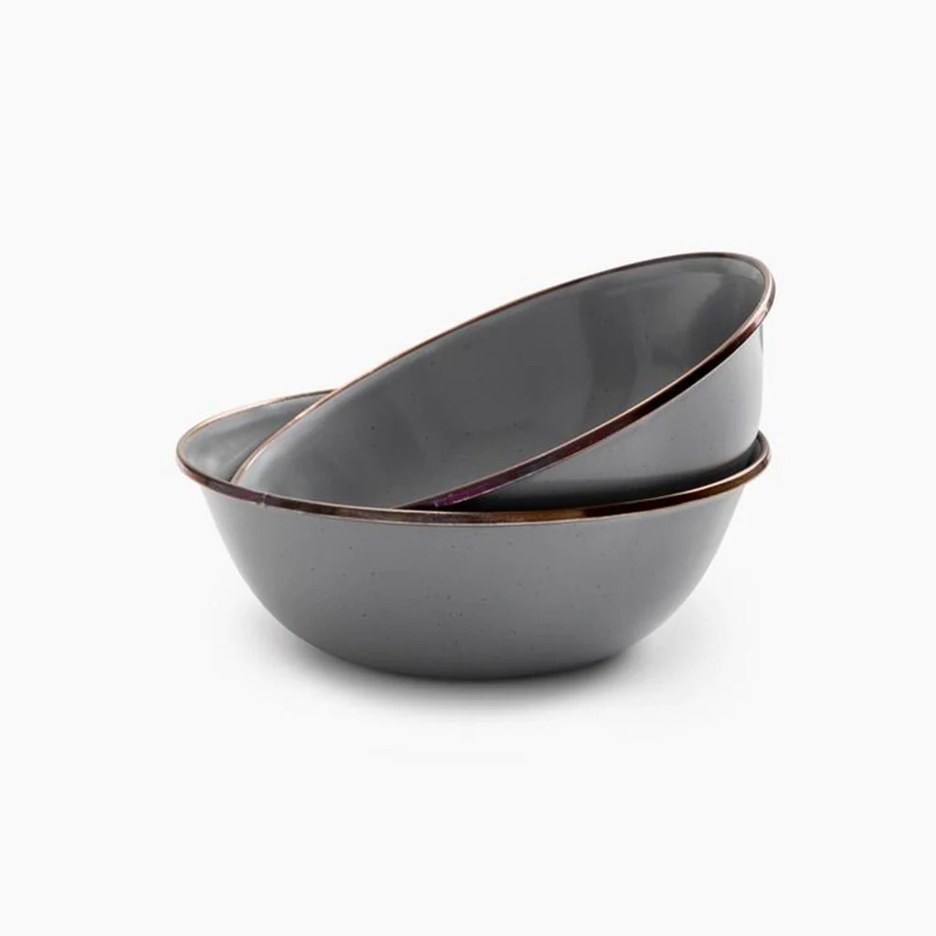 Barebones - Enamel 2-Tone Bowl Set - Olive Drab