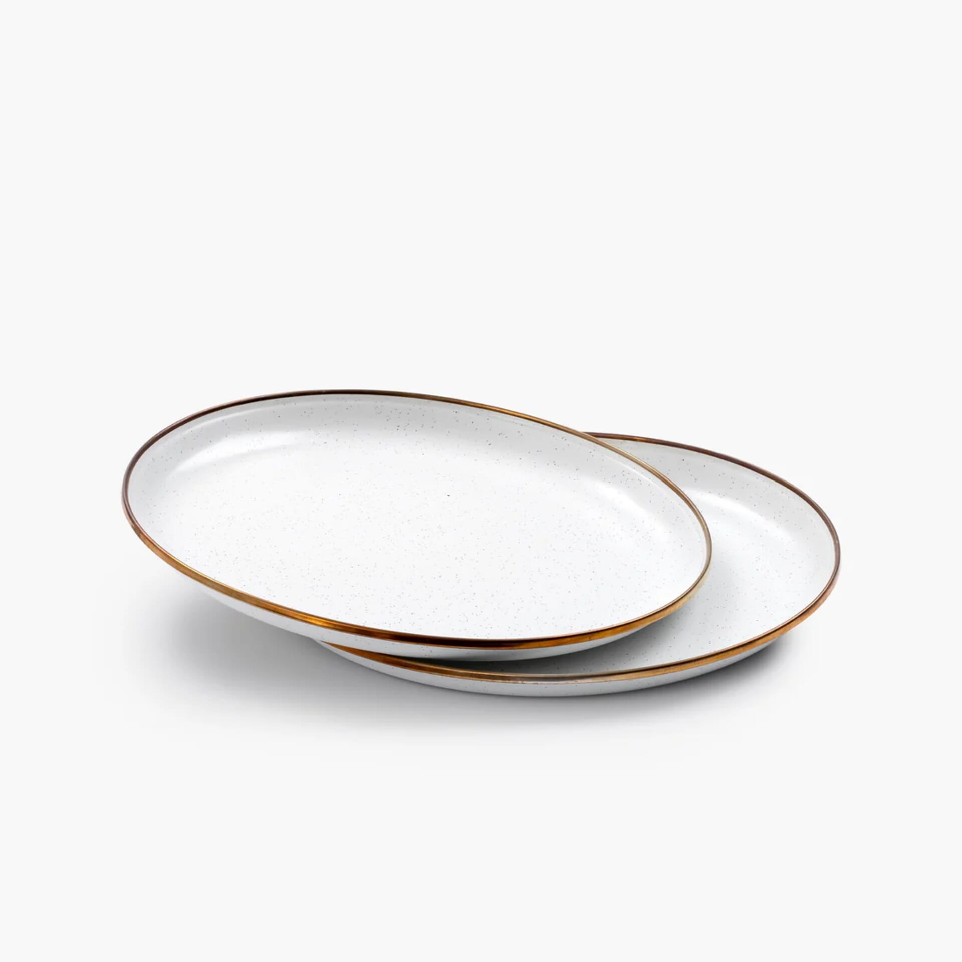 Barebones - Enamel Plate Eggshell - set of 2 -DISCONTINUED