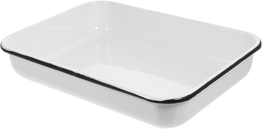 Barebones - Enamel Lined Cast IronRectangular Baking Pan - Vintage White