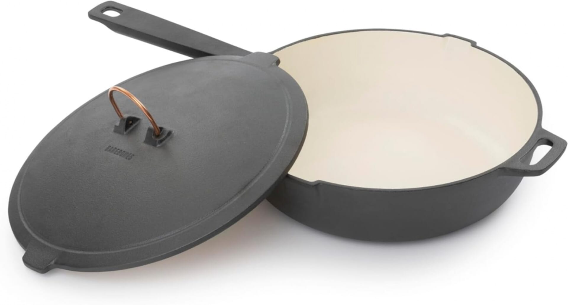 Barebones - Enamel Lined Cast Iron Skillet - 12 in - Vintage White