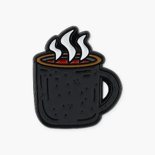 Barebones - Enamel Pin - Mug - Charcoal -DISCONTINUED