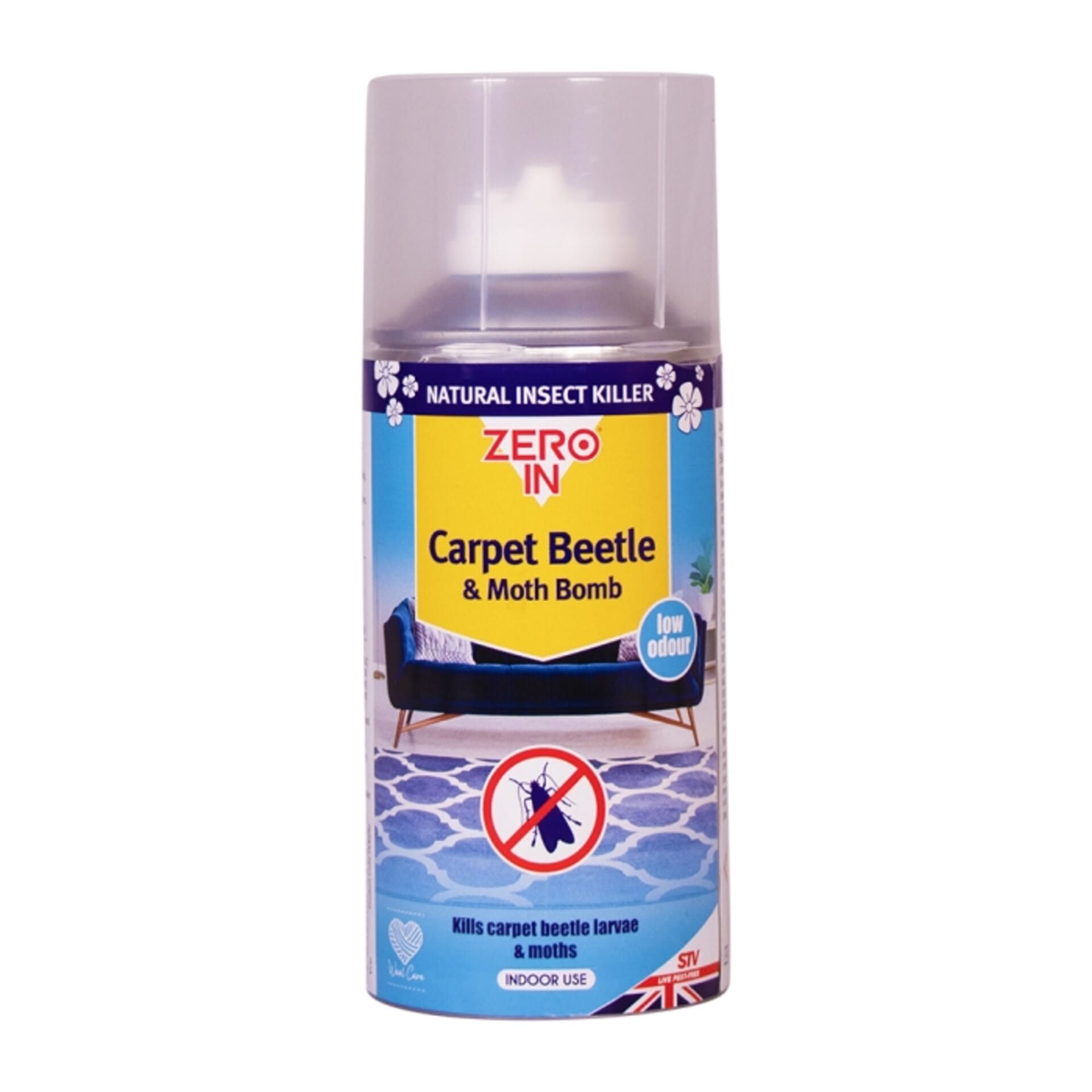 STV - Carpet Beetle & Moth Killer Bomb - 150ml One-Shot Aerosol
