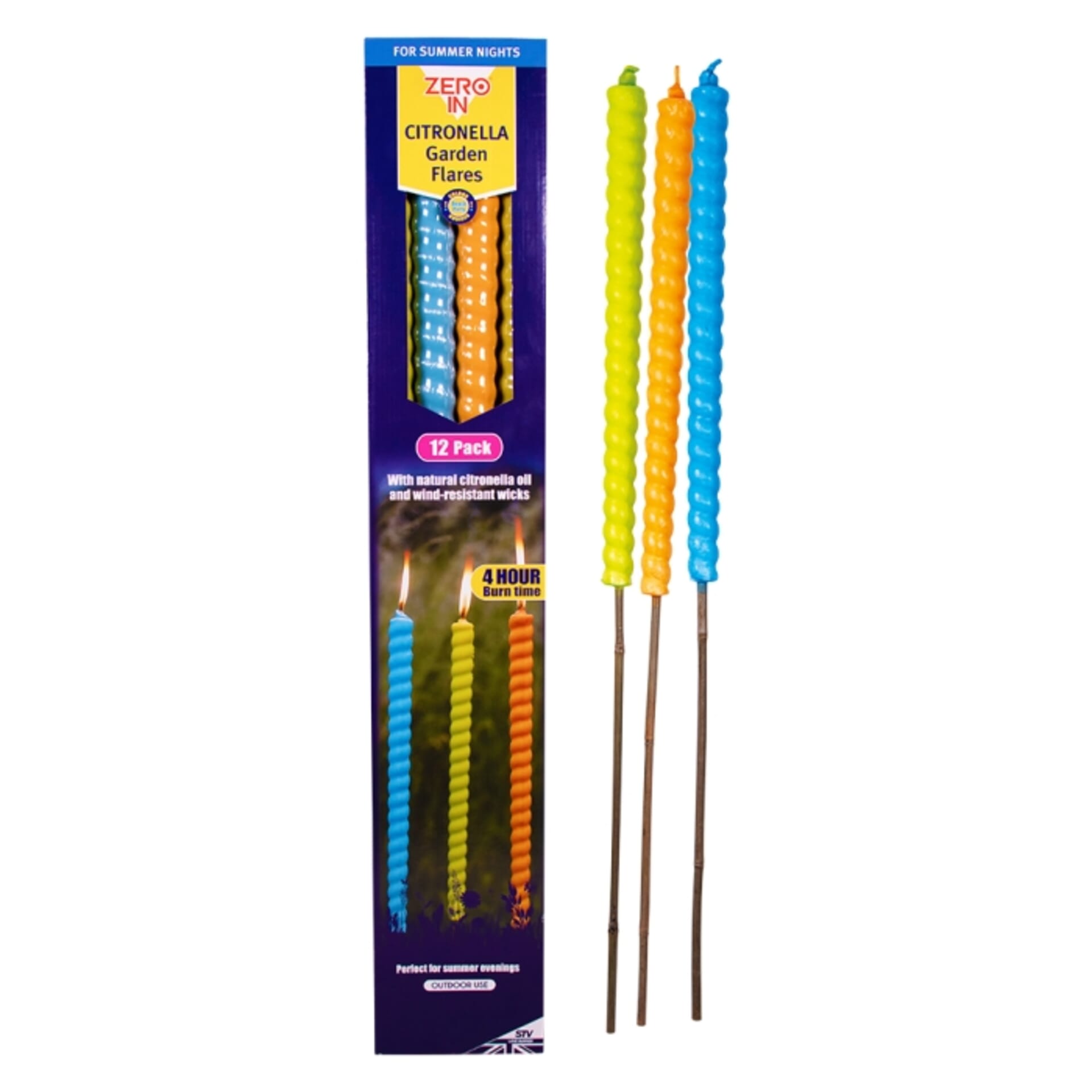 STV - Citronella Garden Flares - Beach Party - 12-Pack