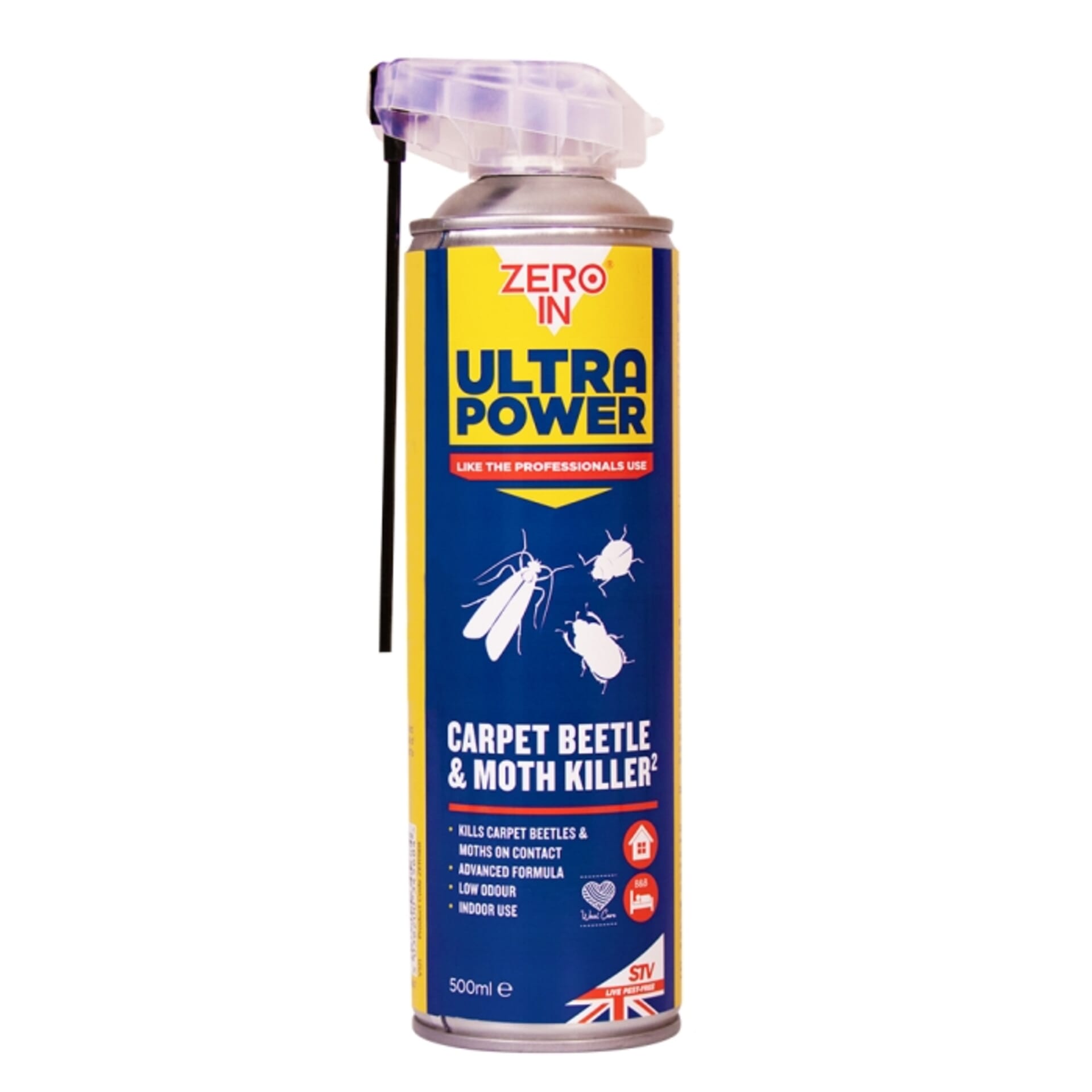 STV - Carpet Beetle & Moth Killer - 500ml Dual Action Aerosol