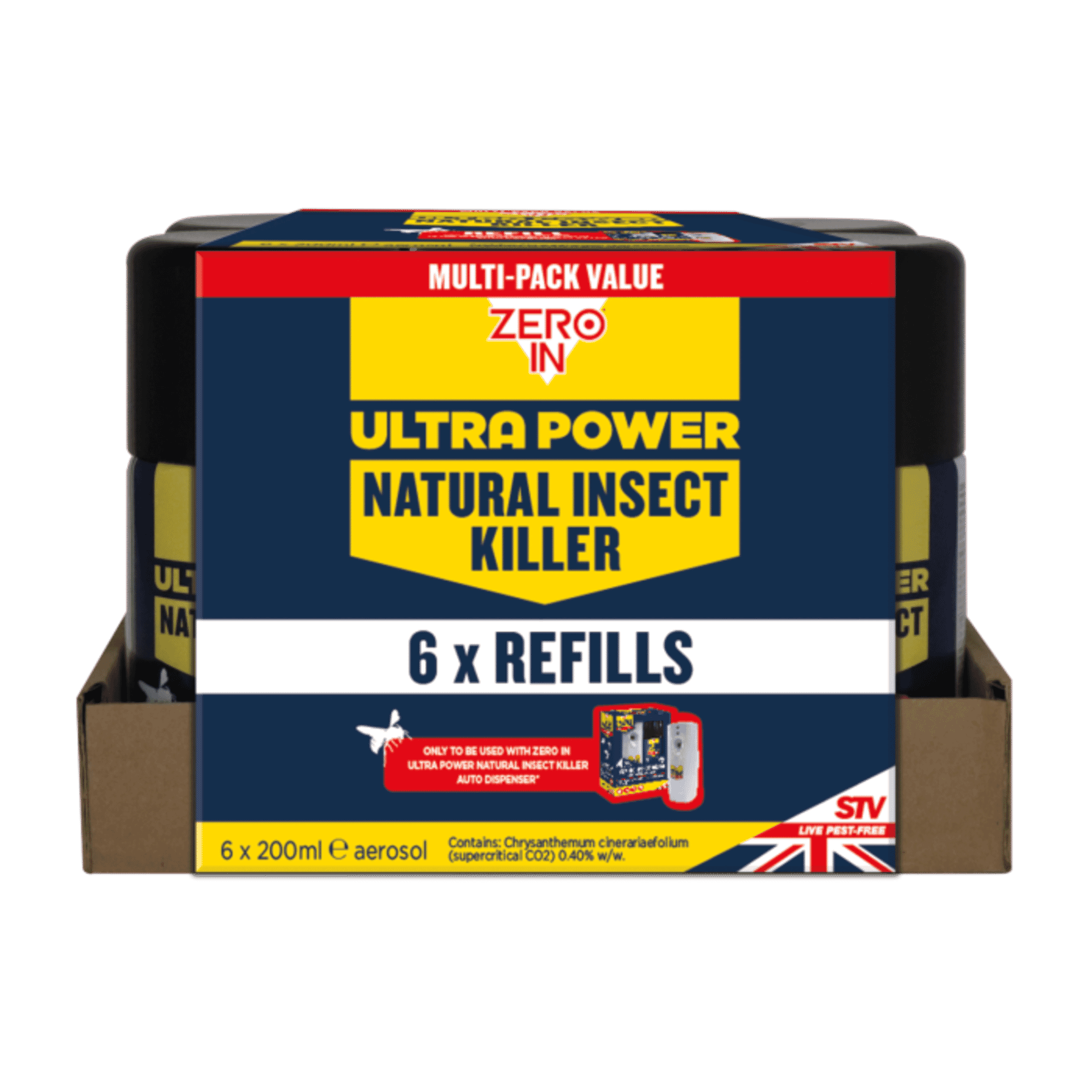STV - Natural Insect Killer Refill - 200ml Aerosol 6-pack