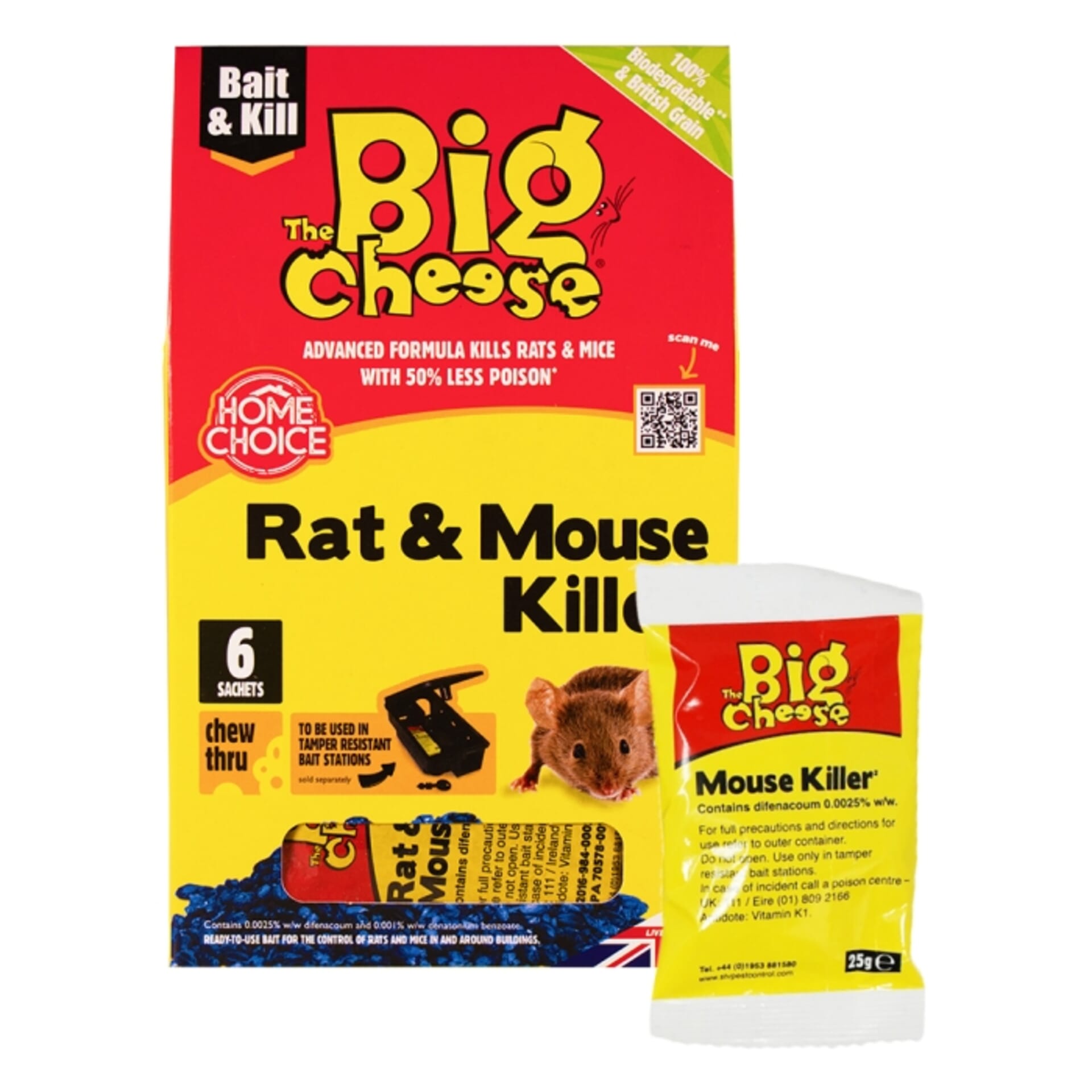STV - Rat & Mouse Killer Grain Bait Sachet - 25g x 6