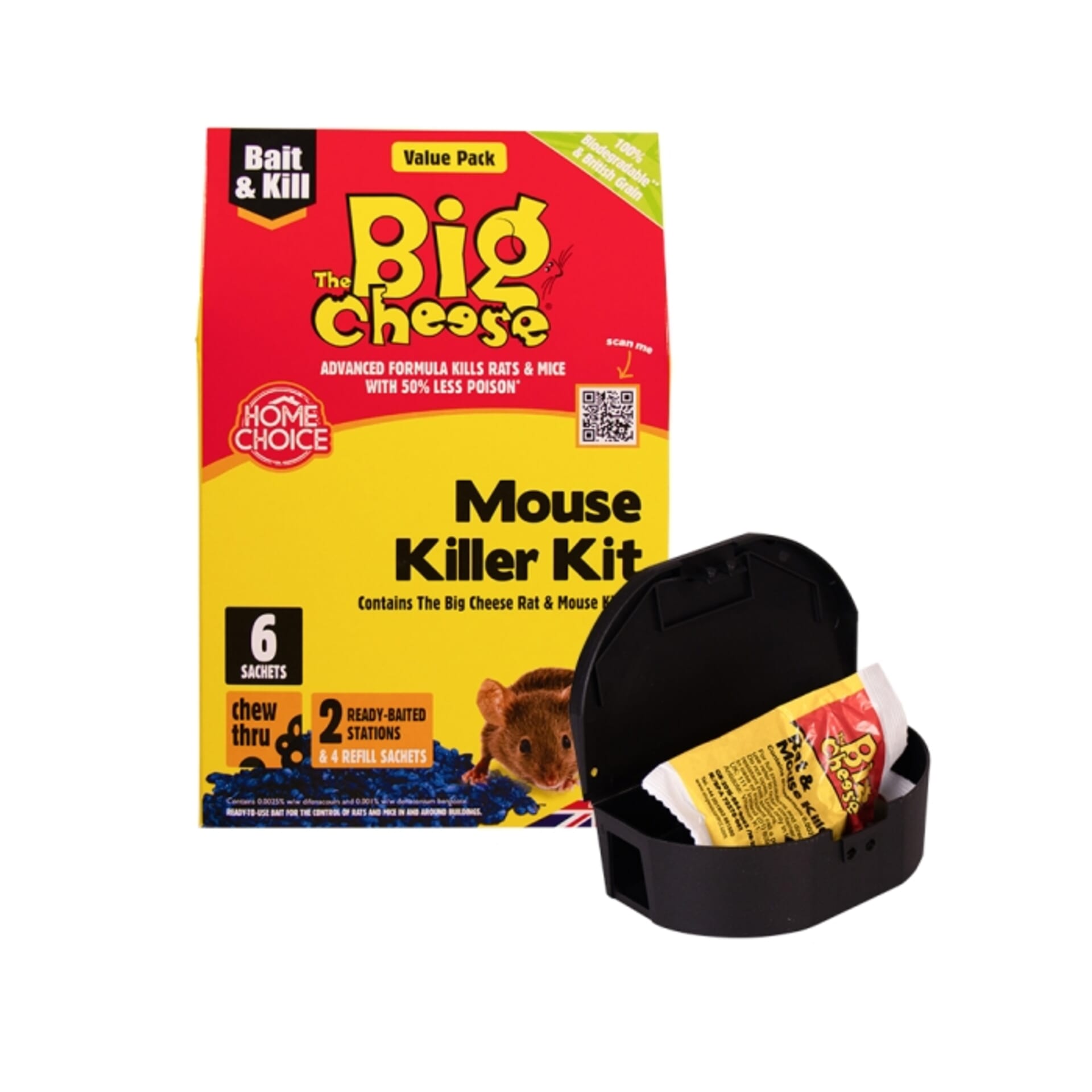 STV - Mouse Killer Kit - 25g Grain x 6 + 2 Stations