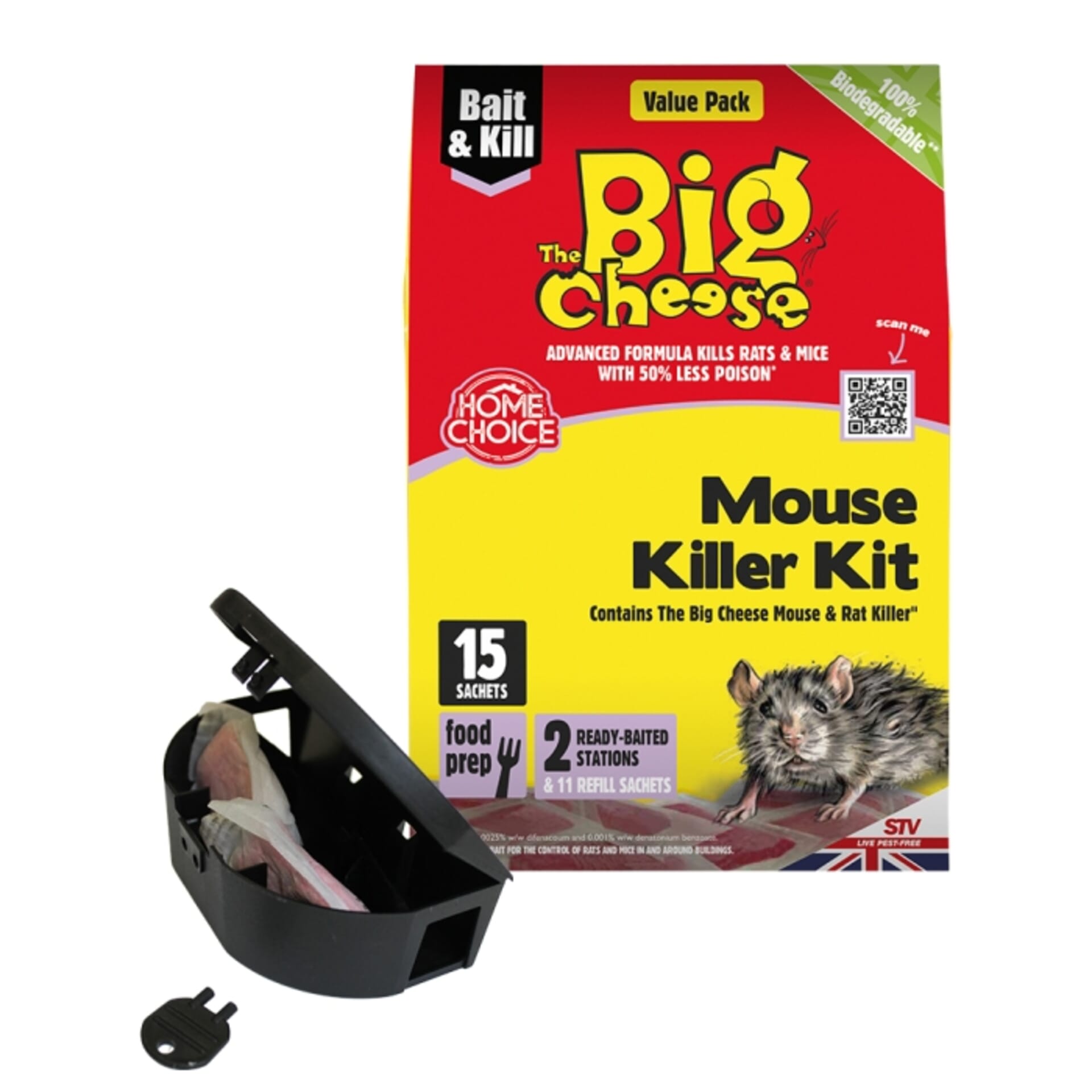 STV - Mouse Killer Kit - 10g Pasta Sachet x 15 + 2 Stations