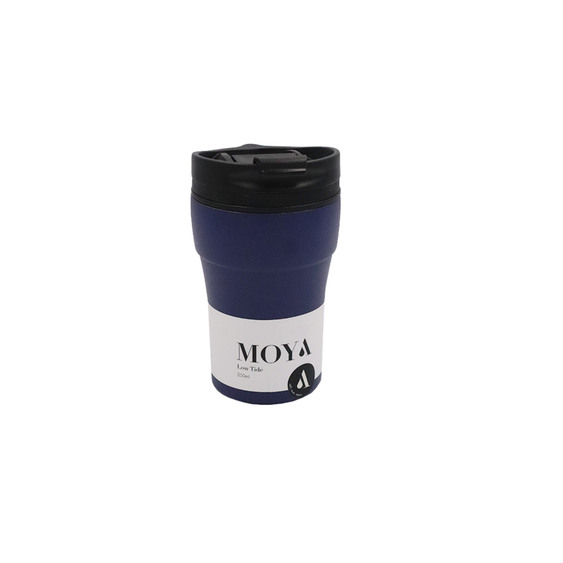 Moya - "Low Tide" 250ml Travel Coffee Mug Black/Navy